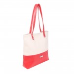 Beau Design Stylish  Cream Color Imported PU Leather Casual Tote Handbag With For Women's/Ladies/Girls